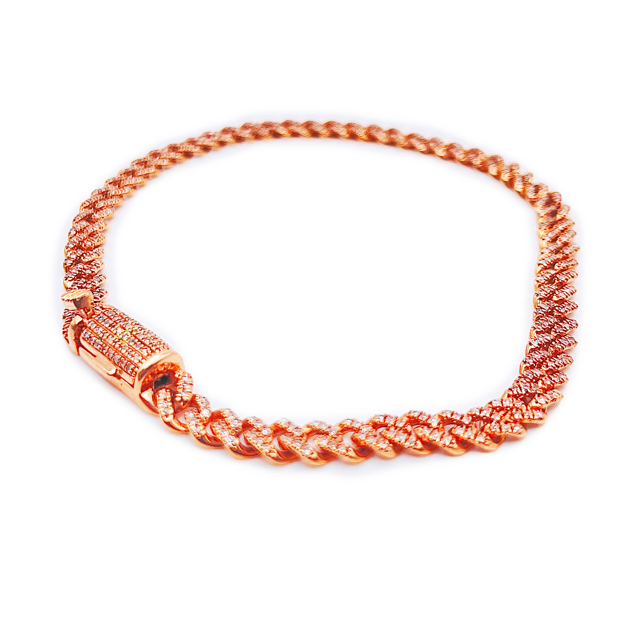 Diamond Miami Cuban Link Bracelet - 10K Rose Gold