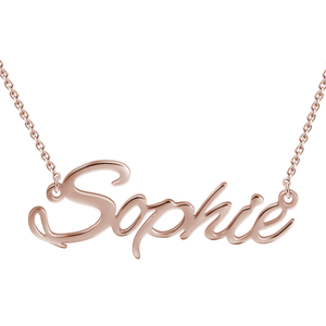 14K Gold Nameplate Cursive