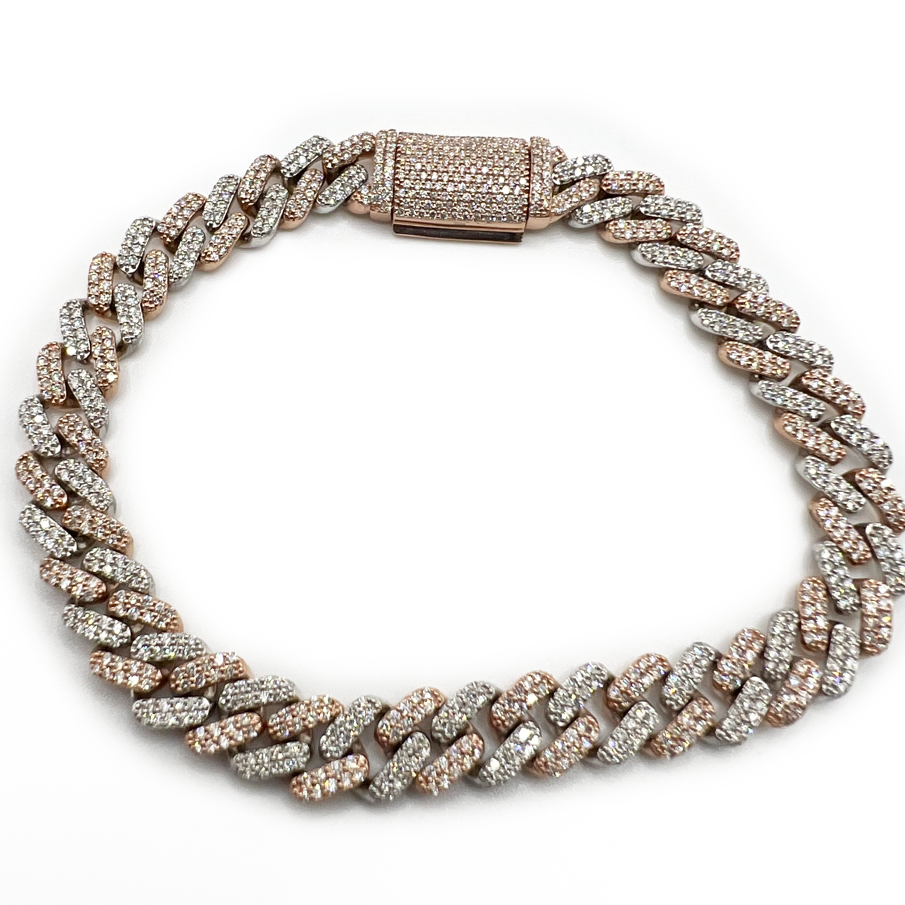 Diamond Cuban Bracelet - Rose Gold - Supreme Jewelers Diamond Bracelet