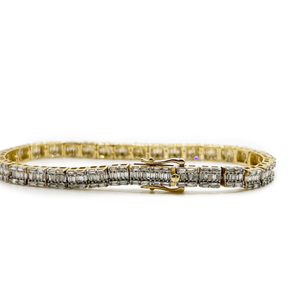 Baguette Tennis Bracelet - 10K Yellow Gold - Supreme Jewelers Diamond Bracelet