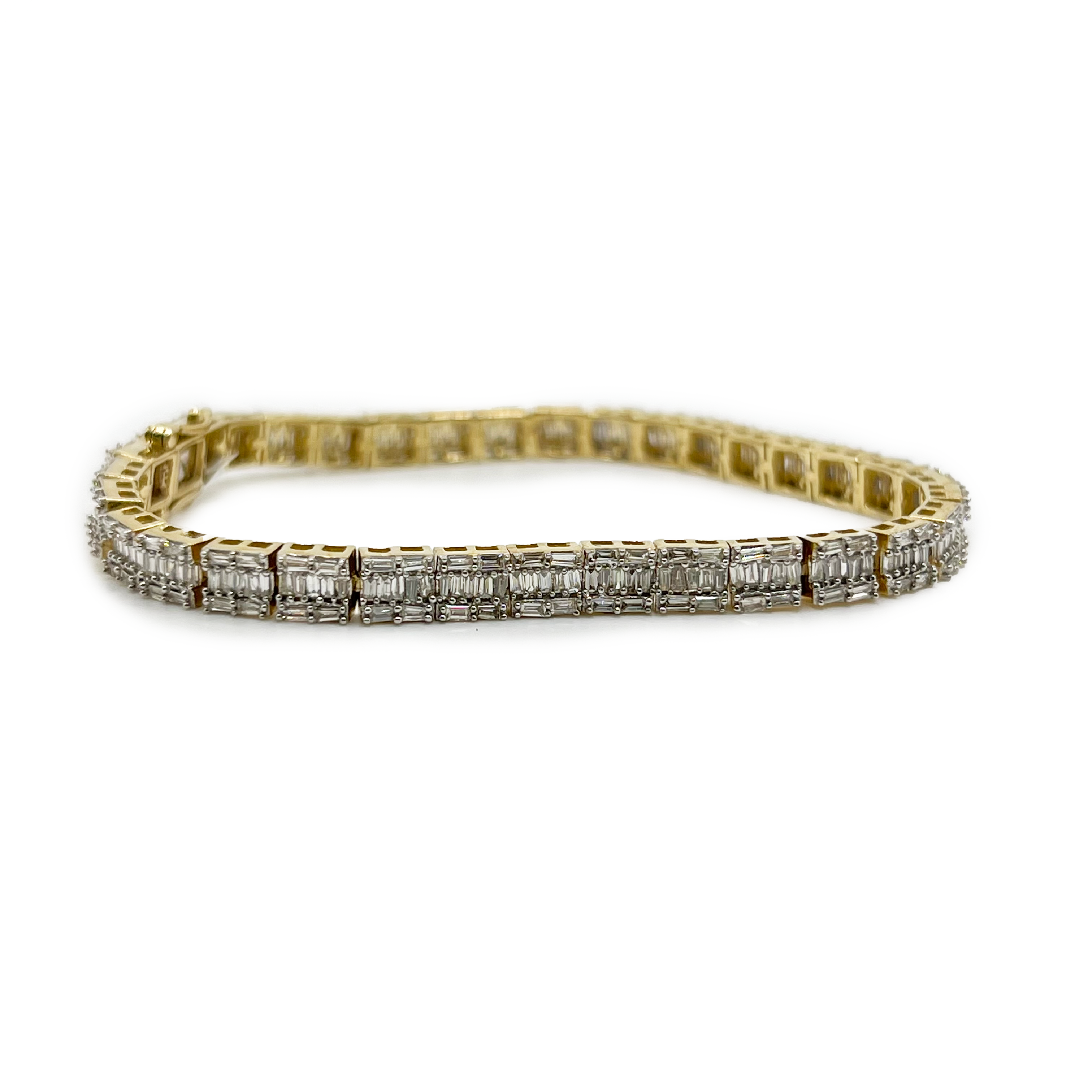 Baguette Tennis Bracelet - 10K Yellow Gold - Supreme Jewelers Diamond Bracelet