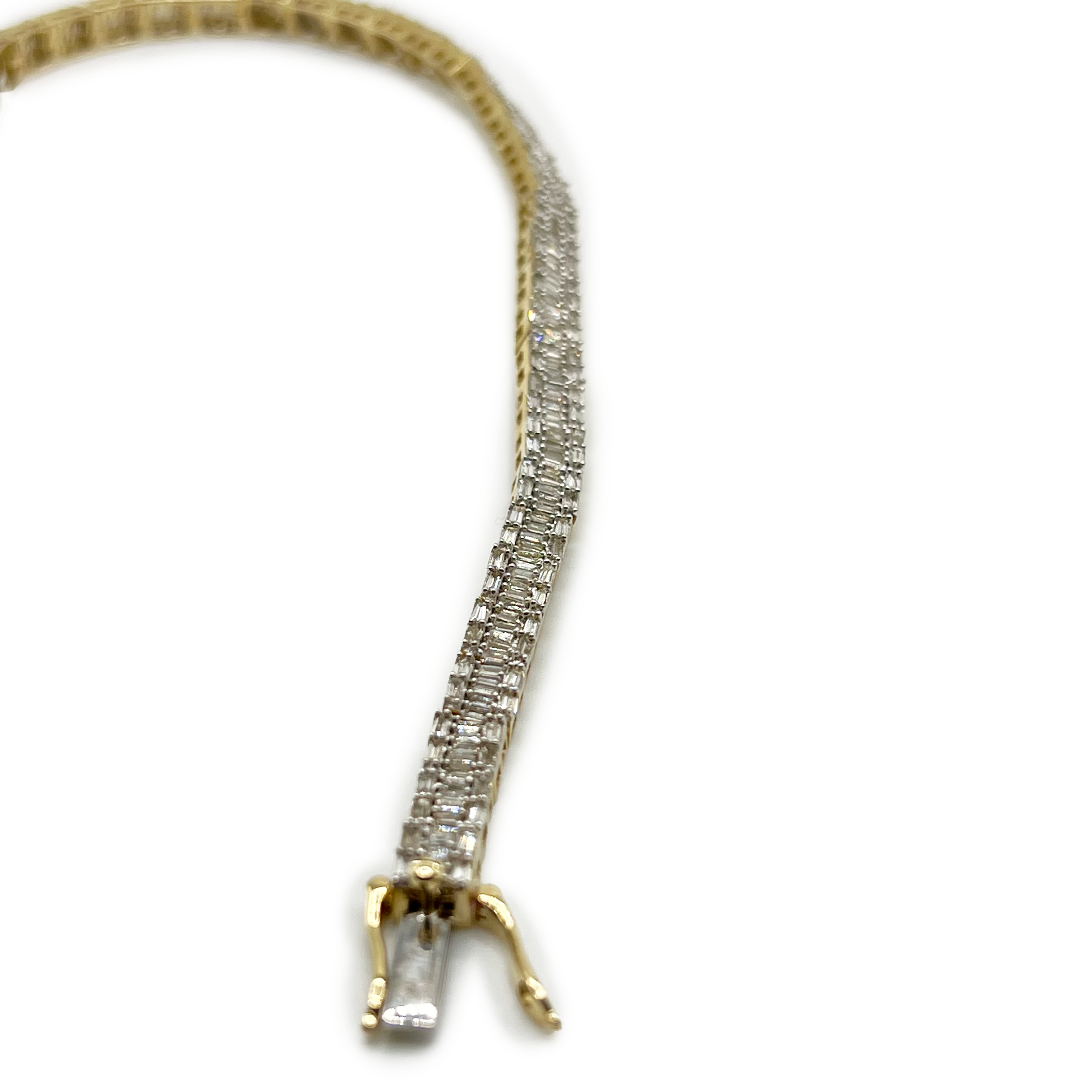 Baguette Tennis Bracelet - 10K Yellow Gold - Supreme Jewelers Diamond Bracelet