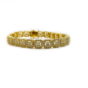 Designer Diamond Cluster Bracelet - 10K Yellow Gold - Supreme Jewelers Diamond Bracelet