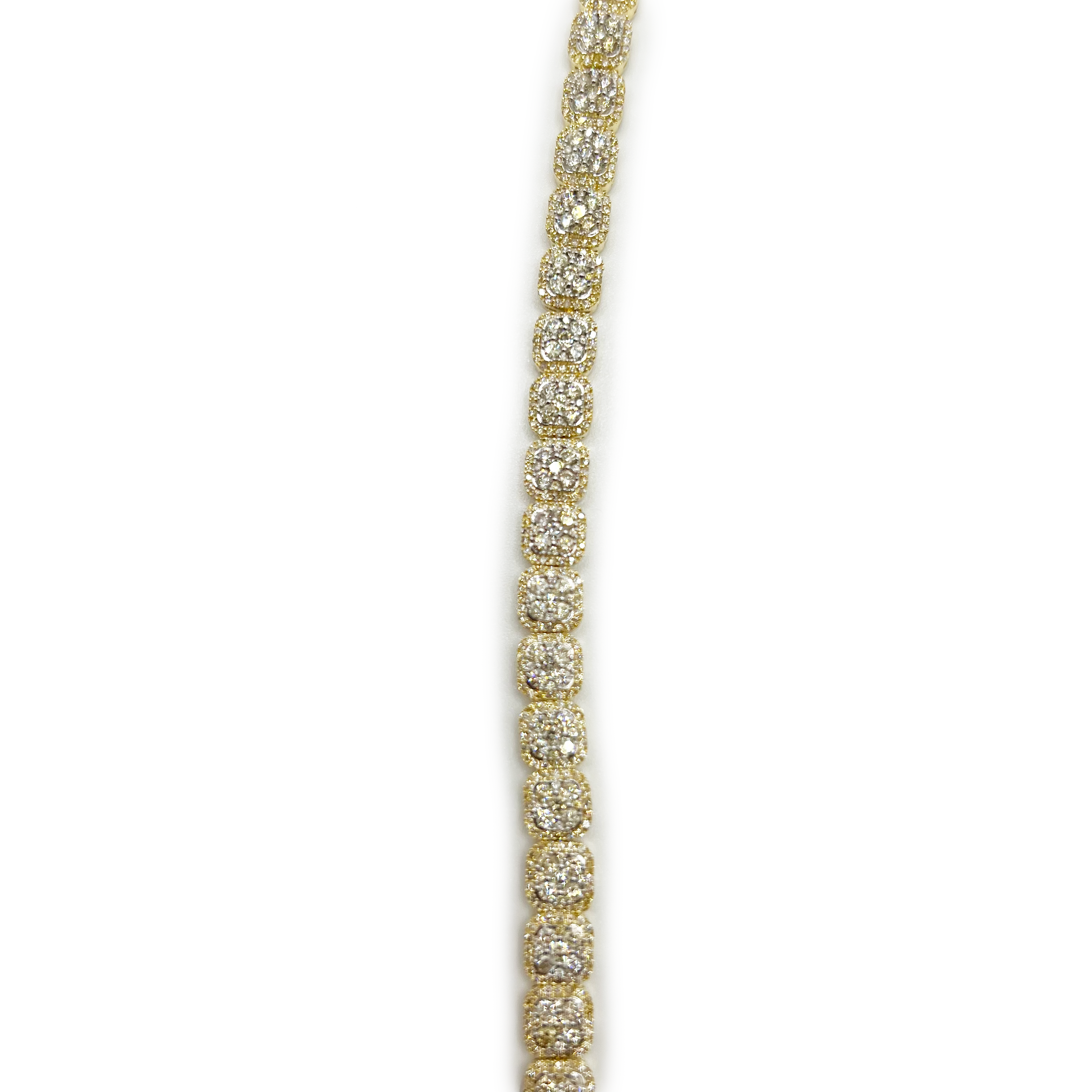 Designer Tennis Bracelet Square Bracket - 10K Yellow Gold - Diamond Bracelet
