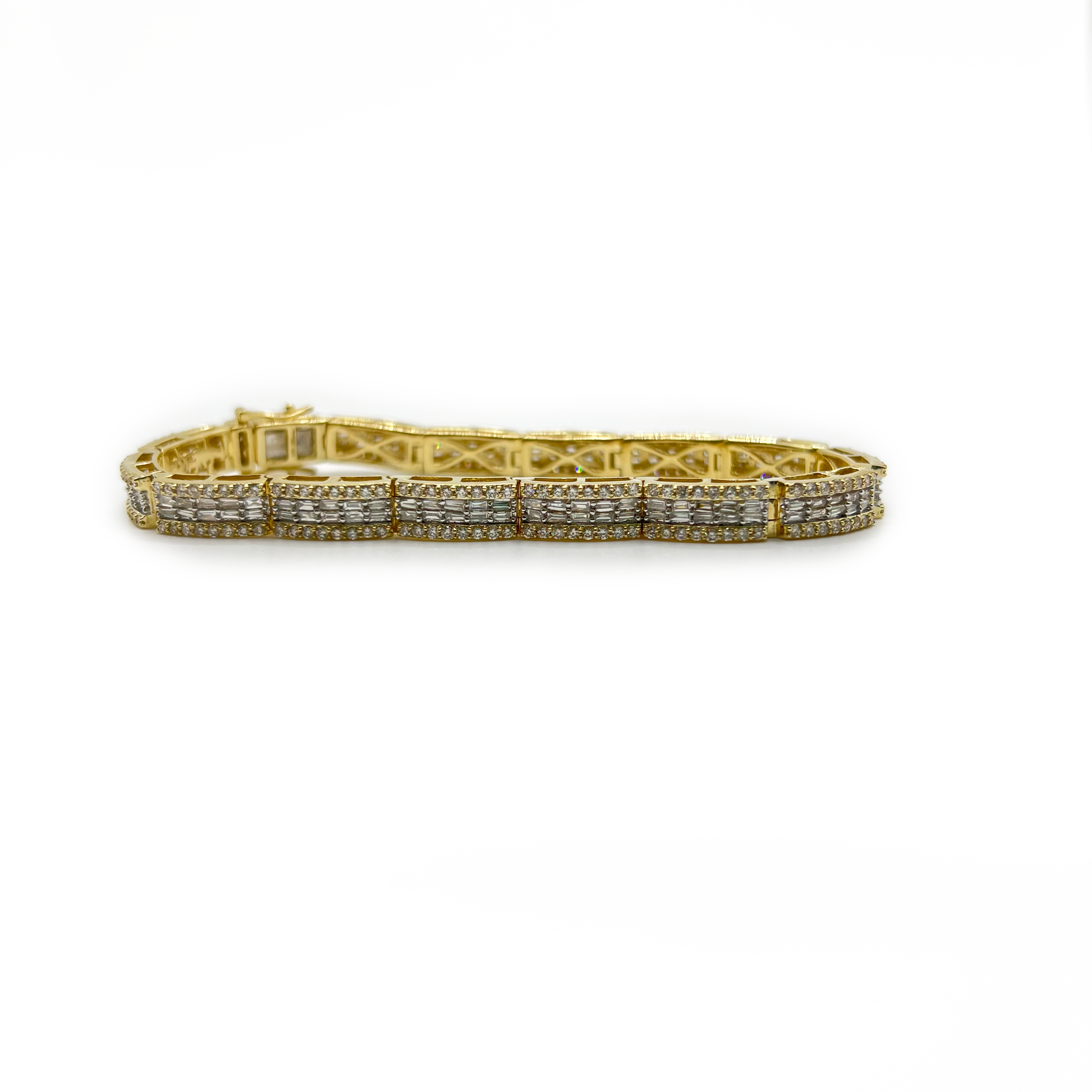 Baguette Diamond Tennis Bracelet - 10K Yellow Gold