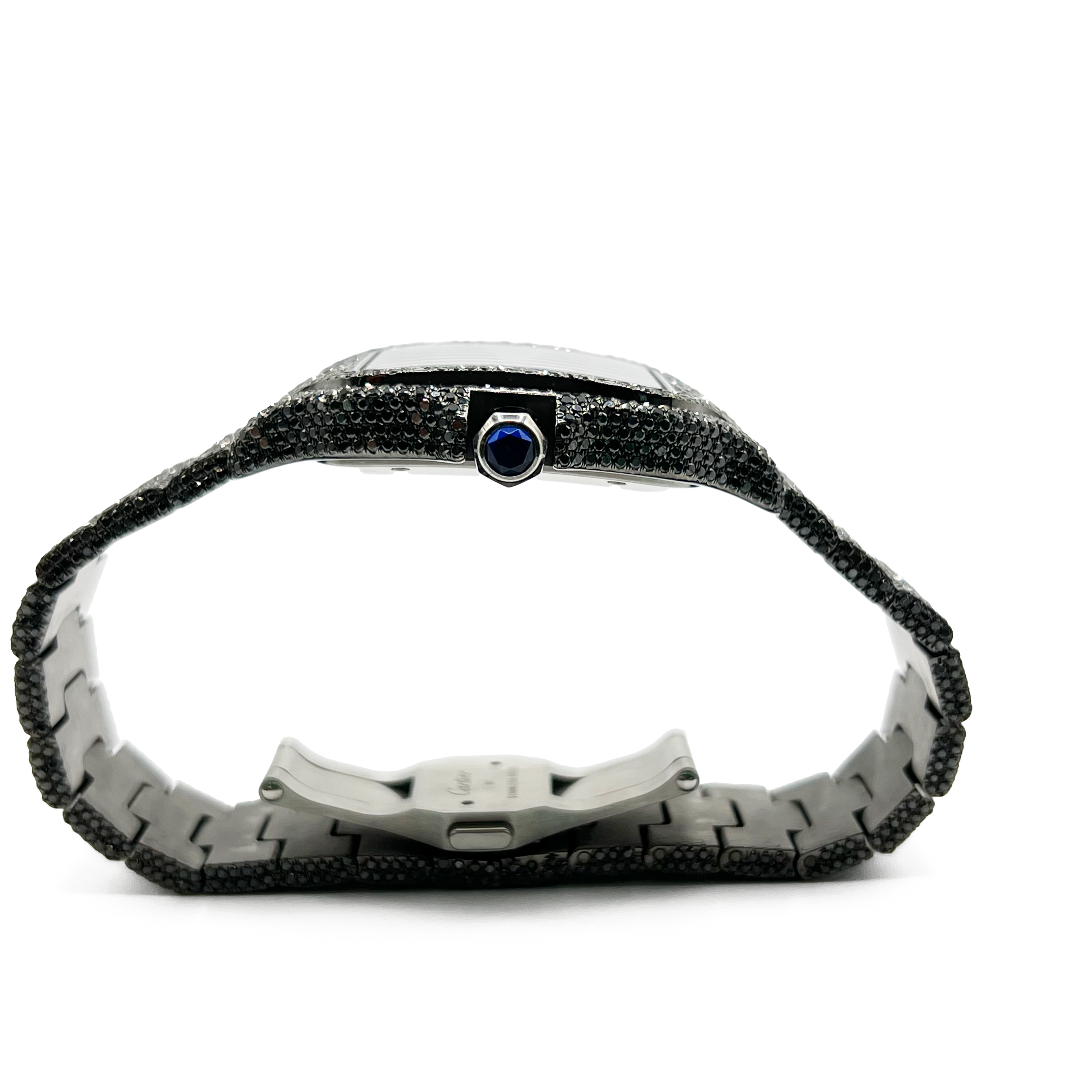 2022 Santos De Cartier - Black Diamond - Complimentary 1-4 Day Shipping