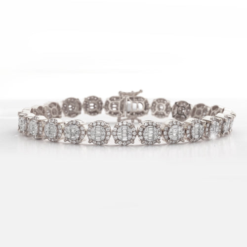 10KW 6.50CTW BAGUETTE DIAMOND CLUSTER BRACELET