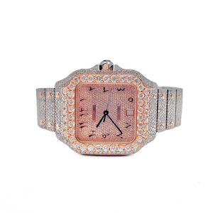 2021 Two-Tone Cartier De Santos - All Steel Rose & White  - Supreme Jewelers Complimentary 1-4 Day Shipping