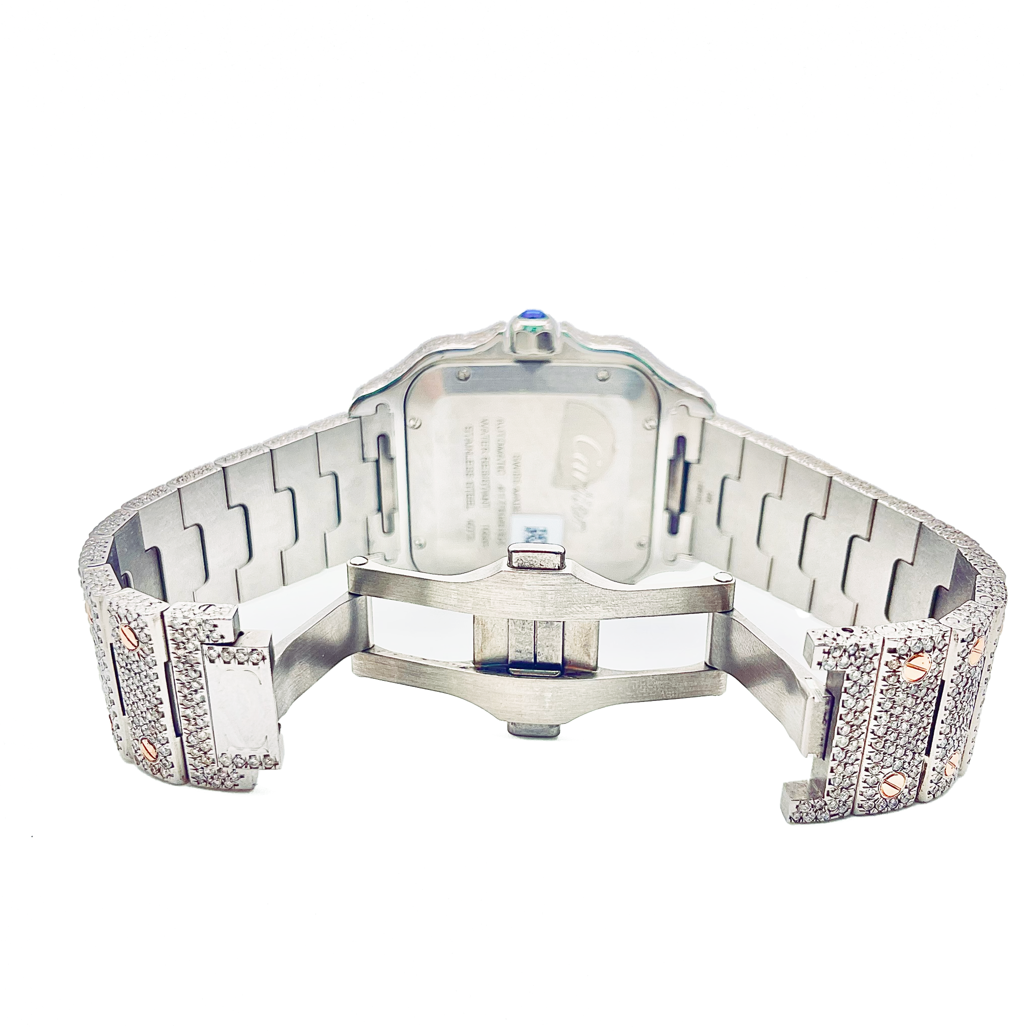 2021 Two-Tone Cartier De Santos - All Steel Rose & White  - Supreme Jewelers Complimentary 1-4 Day Shipping