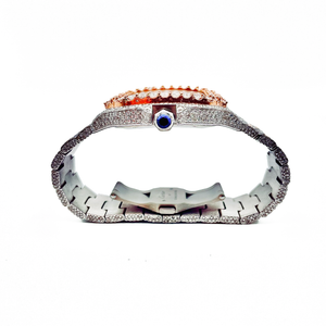 2021 Two-Tone Cartier De Santos - All Steel Rose & White  - Supreme Jewelers Complimentary 1-4 Day Shipping