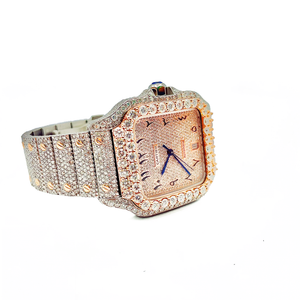 2021 Two-Tone Cartier De Santos - All Steel Rose & White  - Supreme Jewelers Complimentary 1-4 Day Shipping