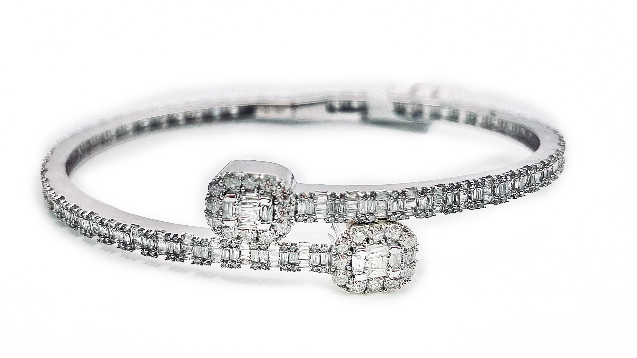 Designer Baguette Diamond Bracelet - 14K White Gold