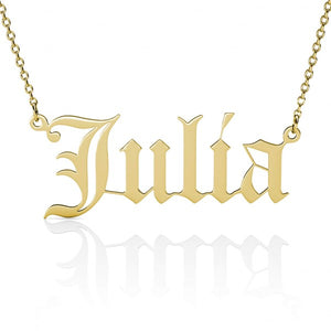 14K Gold Nameplate Old English
