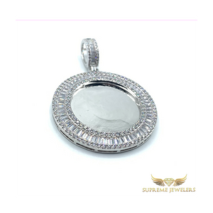 White Gold Baguette Memory Pendant