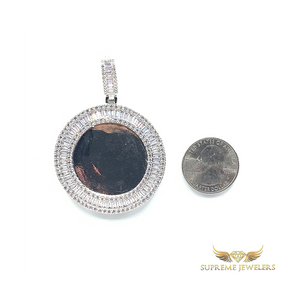 White Gold Baguette Memory Pendant